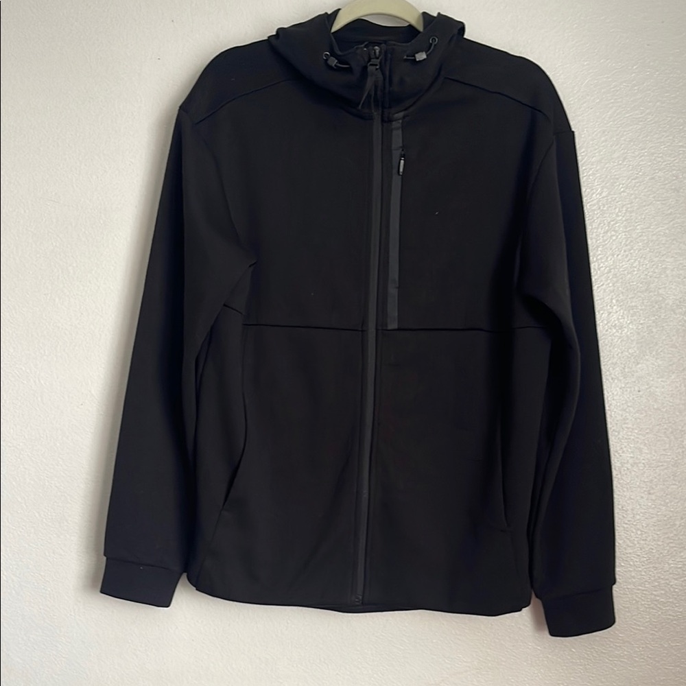 H&M Black Windbreaker Jacket with Hood